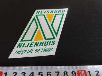 sticker Reisburo NIJENHUIS zeker uit en thuis  beschikbaar voor biedingen