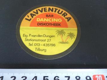 sticker Tilburg L'AVVENTURA bar dancing dislotheek v.d. Dung beschikbaar voor biedingen