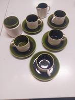 Driehoek Vintage Groen Servies - Kopjes, Schotels, Melkkan, Huis en Inrichting, Keuken | Servies, Keramiek, Ophalen of Verzenden
