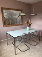 Tafel en stoelen Ikea, Huis en Inrichting, Tafels | Eettafels, 50 tot 100 cm, Glas, Gebruikt, Rechthoekig
