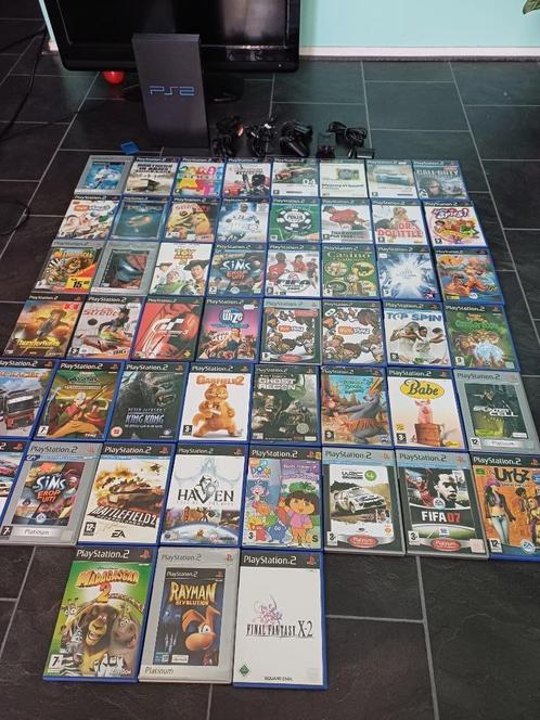 Playstation 2 + 51 spellen +eye toy, Spelcomputers en Games, Spelcomputers | Sony PlayStation 2, Gebruikt, Met 1 controller, Ophalen