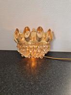Vintage wandlamp Palwa goud messing hollywood regency krista, Huis en Inrichting, Lampen | Wandlampen, Ophalen of Verzenden, Zo goed als nieuw