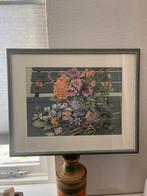 Groot borduurkunstwerk professioneel ingelijst, Antiek en Kunst, Kunst | Schilderijen | Abstract, Ophalen