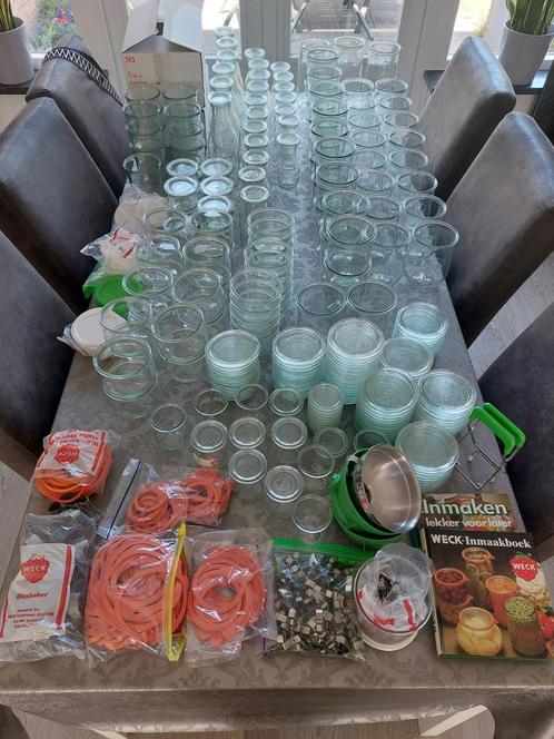 Grote partij originele WECK potten, flessen en accessoires, Huis en Inrichting, Keuken | Potten en Pannen, Gebruikt, Pot, Bus of Blik
