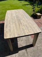Tafel Acacia hout 220x105 ovaal, Ophalen, 100 tot 150 cm, Eikenhout, Vijf personen of meer