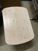 (Bijzet) tafel van Larix met zwarte metalen poten NIEUW, Nieuw, 75 cm of meer, Ovaal, Hout