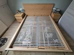 MALM tweepersoons bed 160 x 200cm + latten, laden, nachtkast, Huis en Inrichting, Ophalen, Wit, Tweepersoons, Zo goed als nieuw