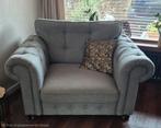 Lichtgrijze fauteuil / loveseat, Huis en Inrichting, Ophalen, Gebruikt, Chesterfield, 75 tot 100 cm