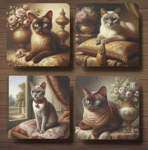 Burmees Barok onderzetters met houder, Huis en Inrichting, Woonaccessoires | Onderzetters, Nieuw, Glas of Kopje, Ophalen of Verzenden