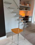 Segis / design stoel chrome hout vintage / post modern., Gebruikt, Bruin, Ophalen of Verzenden, Eén