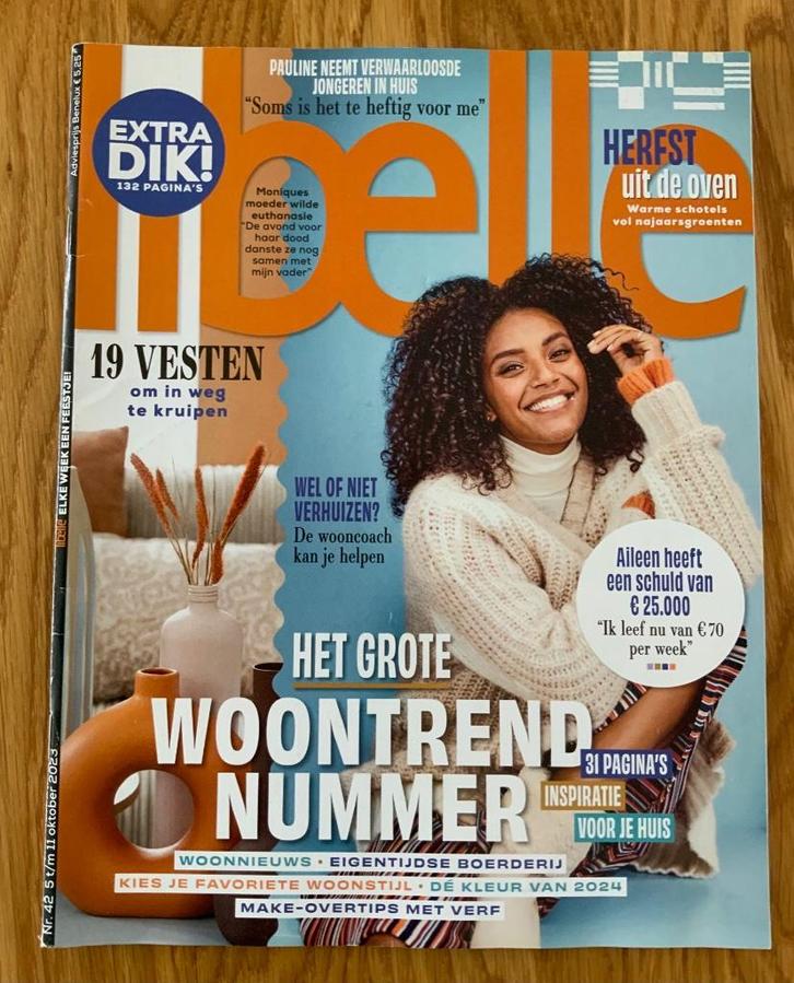 Tijdschrift Libelle, nr 42 okt 2023 - chazia mourali, wonen, Boeken, Tijdschriften en Kranten, Zo goed als nieuw, Damesbladen