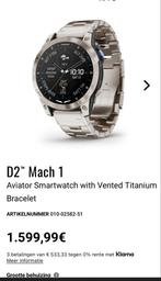 Garmin D2 Mach 1 Aviator Smartwatch - Titanium Band, Ophalen of Verzenden, Zo goed als nieuw, Waterdicht, Android