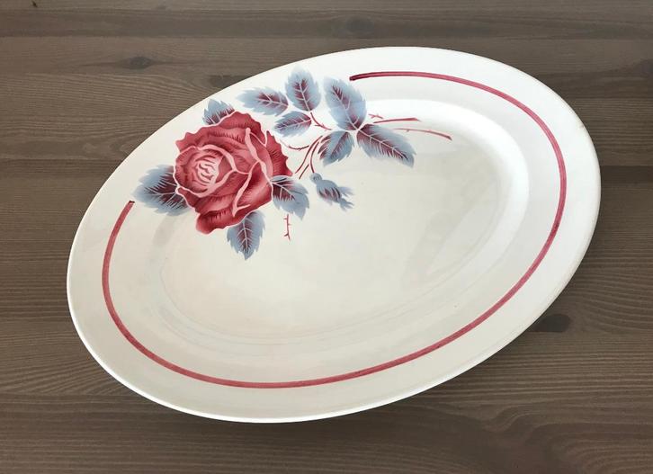 Digoin Sarreguemines Lucette ovale schotel serveerbord, Antiek en Kunst, Antiek | Schalen, Ophalen of Verzenden