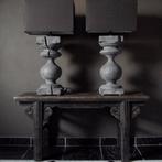Houten baluster wielas statue ornament lamp authentiek sober, Ophalen of Verzenden, Nieuw, Hout