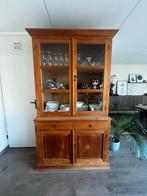 Teakhouten Buffetkast met Glasdeuren, Ophalen, Gebruikt, 100 tot 150 cm, Teakhout