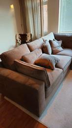 ZGAN Taupe velvet hoekbank 270x245, Huis en Inrichting, Ophalen, Zo goed als nieuw, Stof, Eric Kuster velvet