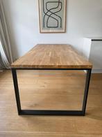 Kwantum Eettafel – Eikenhout met zwart metalen frame, Ophalen, Gebruikt, Eikenhout, 200 cm of meer