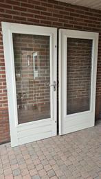 Hardhouten Tuindeuren met Kozijn dubbel glas, Ophalen, Gebruikt, Deurkozijn, 150 tot 225 cm
