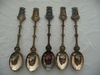 5 verzilverde LEPELJES met wapen de Provincies en Nederland, Ophalen of Verzenden