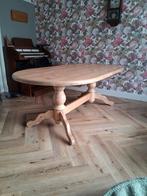 Stevige ovale houten tafel, Ophalen, Gebruikt, 100 tot 150 cm, Landelijk