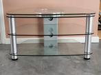 Glazen tv tafel met draaiplateau., Ophalen