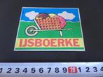 sticker IJsboerke   kruiwagen, Verzamelen, Ophalen, Zo goed als nieuw, Bedrijf of Vereniging
