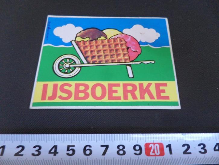 sticker IJsboerke   kruiwagen, Verzamelen, Stickers, Zo goed als nieuw, Bedrijf of Vereniging, Ophalen