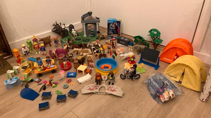 Partijtje Playmobil. Oa Scooby Doo, paarden etc, Kinderen en Baby's, Speelgoed | Playmobil, Gebruikt, Los playmobil, Ophalen