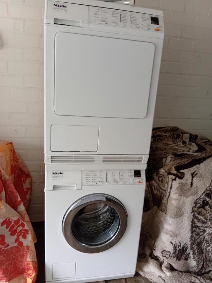 Setje wasmachine en condensdroger Miele, Witgoed en Apparatuur, Was-droogcombinaties, Zo goed als nieuw, 6 tot 8 kg, Minder dan 85 cm
