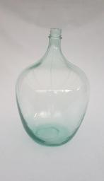 Grote glazen fles / oude gistfles - H 52cm, Gebruikt, Overige kleuren, 50 tot 75 cm, Ophalen of Verzenden