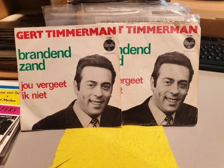 Gert Timmerman- Brandend zand, 2 aanwezig (x8), Cd's en Dvd's, Vinyl Singles, Pop, Ophalen of Verzenden