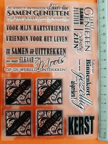Diverse kerst nederlandse tekst clear stamps/stempel set 
 beschikbaar voor biedingen