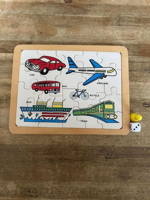 Houten 20 stukjes puzzel: voertuigen, Kinderen en Baby's, Speelgoed | Kinderpuzzels, Zo goed als nieuw, 2 tot 4 jaar, 10 tot 50 stukjes