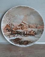 Bareuther Wandbord - Winterse Boerderij Scène, Ophalen of Verzenden