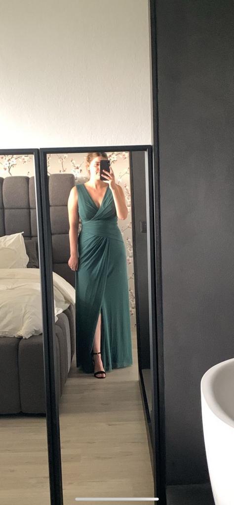 Groene vera mont, Kleding | Dames, Jurken, Zo goed als nieuw, Maat 36 (S), Groen, Onder de knie, Ophalen of Verzenden