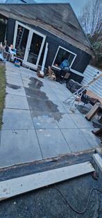 Ruim 30m2 natuurstenen terras tegels 80x80x3, Ophalen, Gebruikt, Terrastegels, Natuursteen