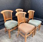 Set van 4 houten stoelen met stoffen zitting, Ophalen