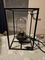 Zwarte stalen lamp, Huis en Inrichting, Lampen | Tafellampen, Ophalen, Zo goed als nieuw, Minder dan 50 cm
