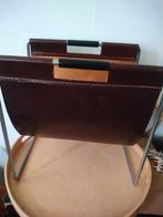 Vintage leren lectuurmand Brabantia, Huis en Inrichting, Woonaccessoires | Krantenbakken en Lectuurbakken, Ophalen of Verzenden