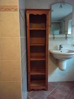 Hoge smalle houten ikeakast (badkamer meubel), Huis en Inrichting, Badkamer | Badkamermeubels, Ophalen, (Half)hoge kast, Minder dan 50 cm