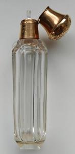 Parfumflesje met gouden dop en hals, inclusief stopje, Ophalen of Verzenden, Goud