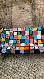 Vintage handgehaakte plaid granny squares, Ophalen of Verzenden, Gebruikt