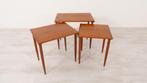 Mimiset | Nesting tables | Teak, Huis en Inrichting, Tafels | Bijzettafels, 55 tot 75 cm, Rechthoekig, Ophalen of Verzenden, 45 tot 60 cm