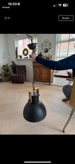 Industriële Hanglampen - Set van 2, Huis en Inrichting, Lampen | Hanglampen, Ophalen, Gebruikt, Hout, Minder dan 50 cm
