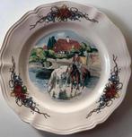 Obernai Sarreguemines France ontbijtbord paarden 21 cm, Antiek en Kunst, Ophalen of Verzenden