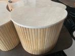 3 Beige Marmer Tafeltjes organisch japandi  - Hoge Korting!, Ophalen, Minder dan 45 cm, Minder dan 55 cm, Nieuw