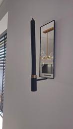 Wandkandelaar met spiegel zwart/goud 3 stuks H&M Home, Ophalen, Zo goed als nieuw