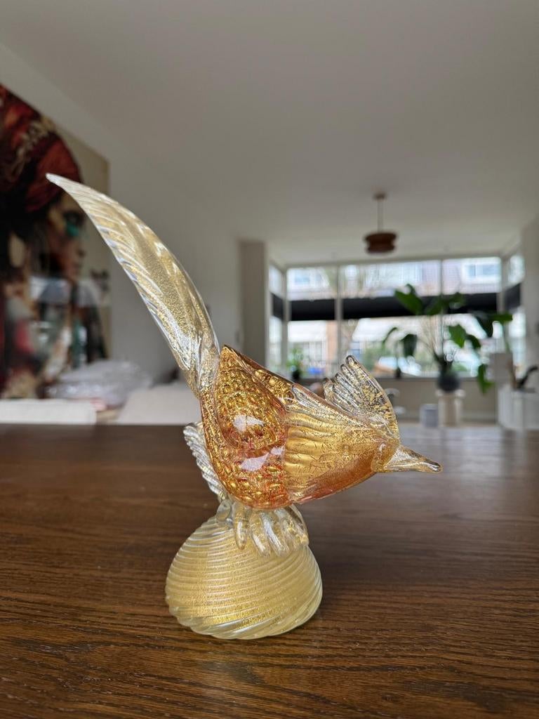 Prachtig Murano glazen fazant beeld, Antiek en Kunst, Antiek | Glas en Kristal, Ophalen of Verzenden