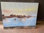 Schilderij van rivierlandschap, Gebruikt, 50 tot 75 cm, Ophalen of Verzenden, Schilderij
