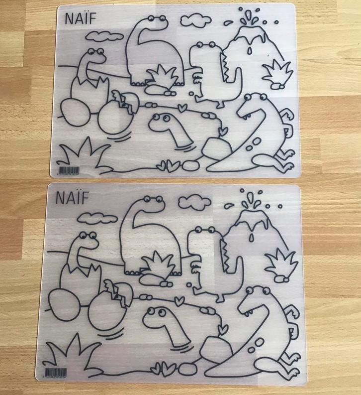 2 herkleurbare placemats dinosaurus, Kinderen en Baby's, Speelgoed | Educatief en Creatief, Nieuw, Knutselen, Ontdekken, Ophalen of Verzenden